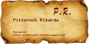 Pittersch Rikarda névjegykártya
